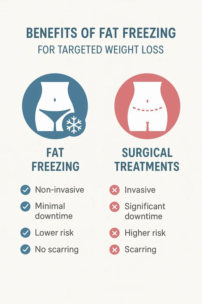graphic showing the benefits of fat freezing Hemel Hempstead