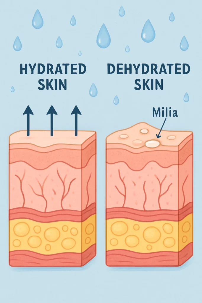The importance of hydration and milia production Hemel Hempstead