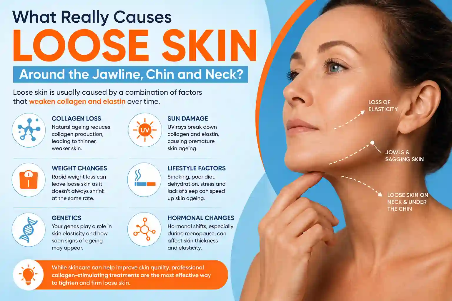 What Really Causes Loose Skin Around the Jawline, Chin and Neck Hemel Hempstead?